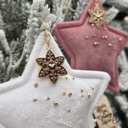 Decorazione natalizia stella in peluche con pendente personalizzabile