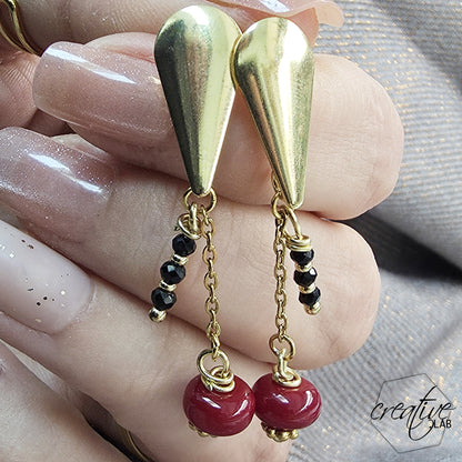 Collana Cuore Rosso con orecchini