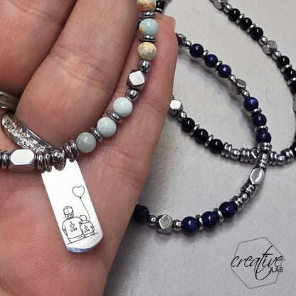 Bracciale da uomo con placchetta personalizzabile (A52)