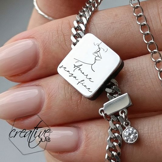 Bracciale Grumetta in acciaio, personalizzabile