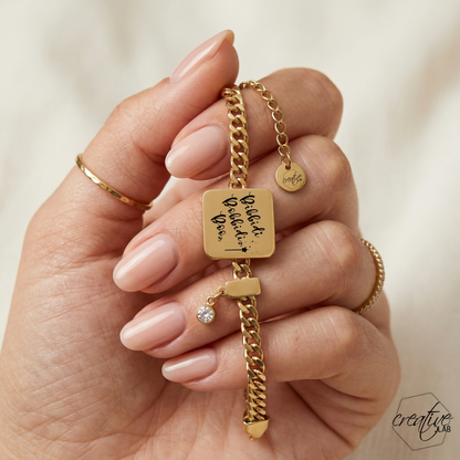 Bracciale Grumetta  in acciaio oro, personalizzabile