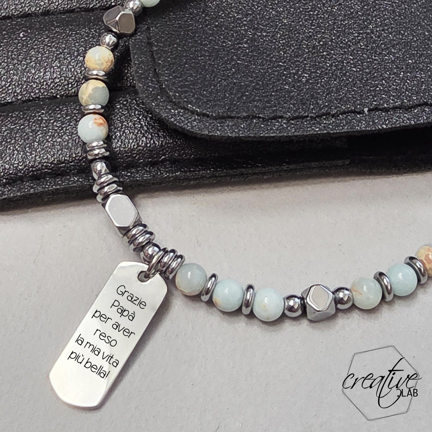 Bracciale da uomo con placchetta personalizzabile (A52)