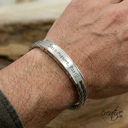 Bracciale da uomo personalizzabile con scritte a mano originali