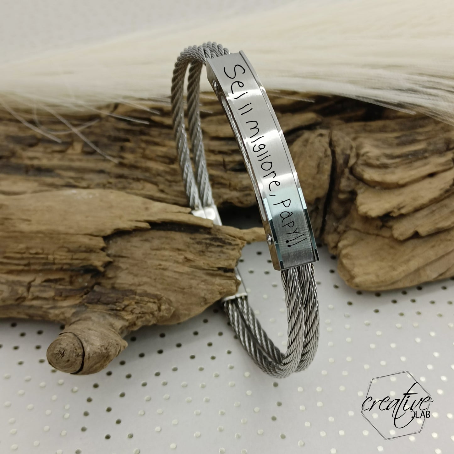 Bracciale da uomo personalizzabile con scritte a mano originali