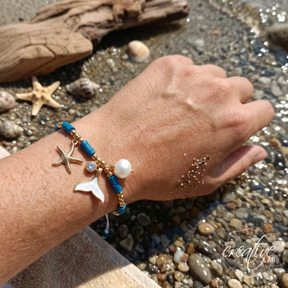 Bracciale estivo blu e oro