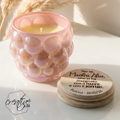 Candela bubble, personalizzabile con firme originali