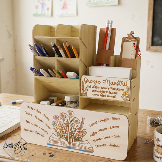 Cassettiera da scrivania, personalizzabile, per insegnanti
