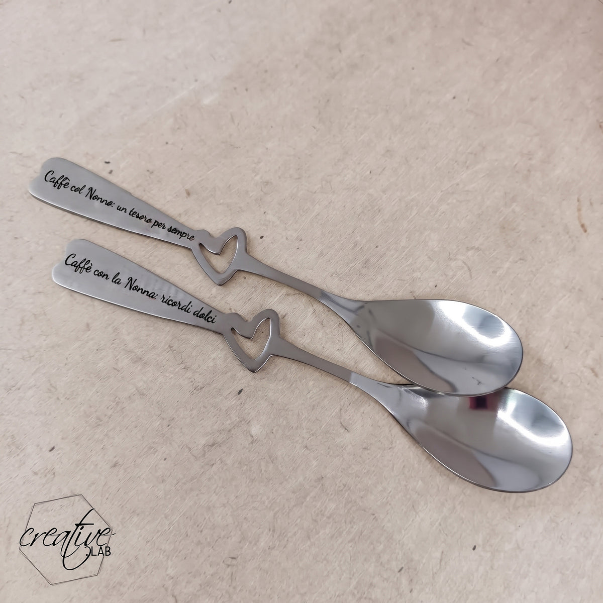 Cucchiaino con cuore, personalizzabile per i nonni
