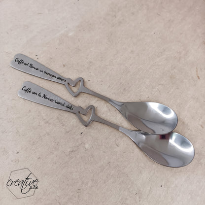 Cucchiaino con cuore, personalizzabile per i nonni
