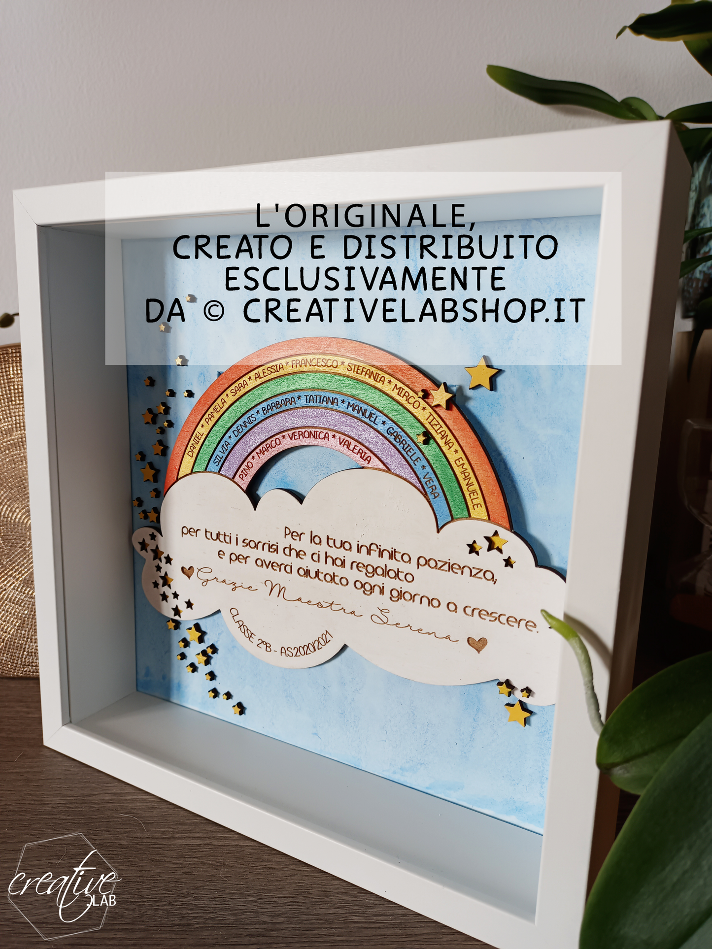 Arcobaleno in cornice per insegnanti
