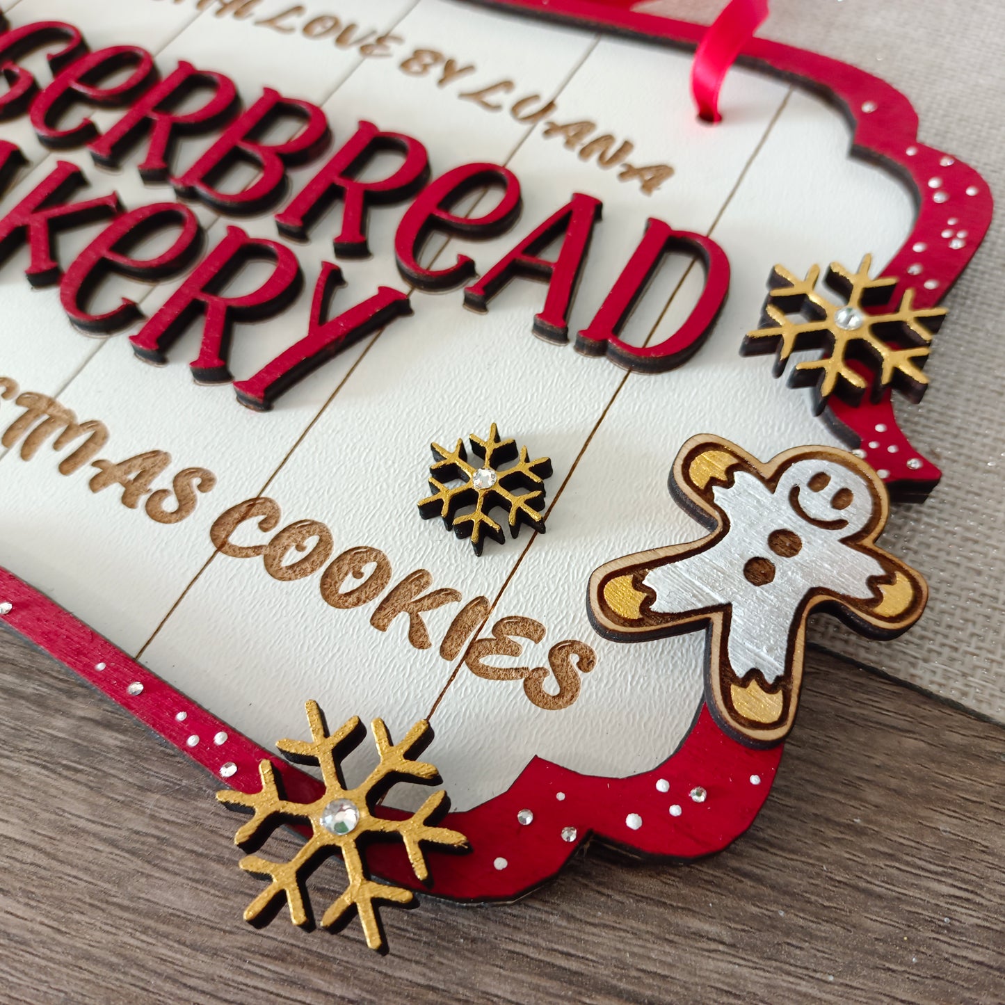 Targa natalizia Gingerbread Bakery, personalizzabile