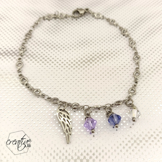 Bracciale con ala di angelo e Swarovski