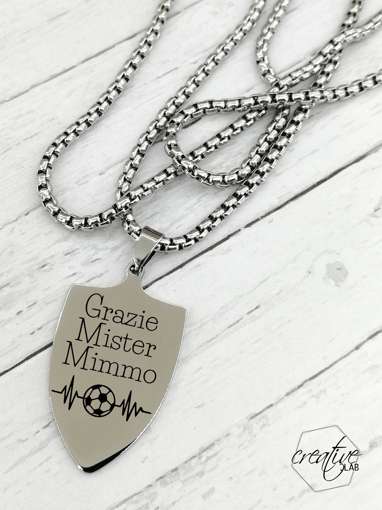 Ciondolo a scudetto, personalizzabile (A119)