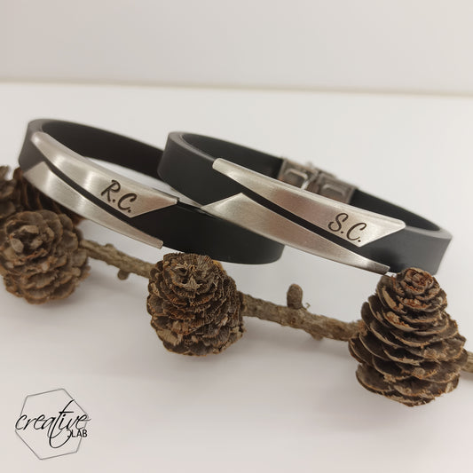 Bracciale da uomo in gomma personalizzabile (G67)