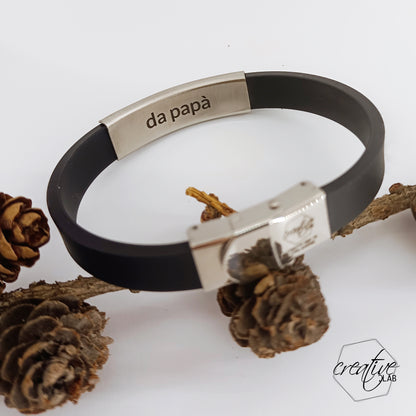 Bracciale da uomo in gomma personalizzabile (G67)