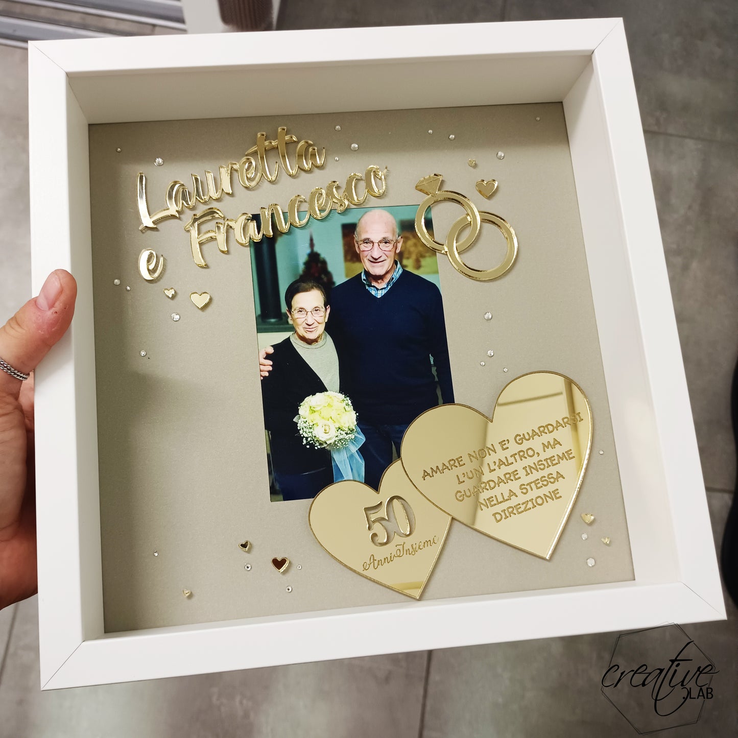 Cornice per 50esimo anniversario personalizzabile- nozze d'oro