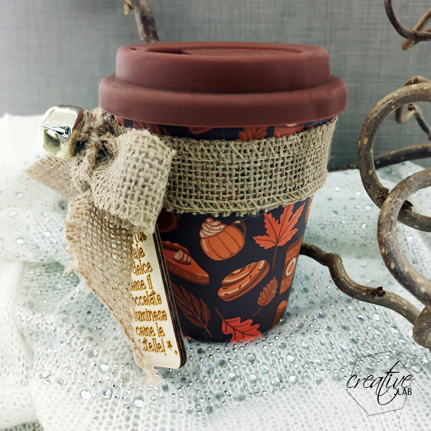 Candela Mug Pumpkin Pie Latte, personalizzabile