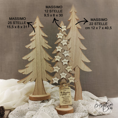 Albero natalizio, personalizzabile con stelline, per maestra