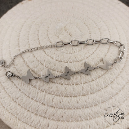 Bracciale con farfalle personalizzabili (G19)