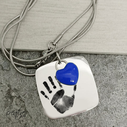 Ciondolo personalizzato con impronta della mano originale (A90+D23)