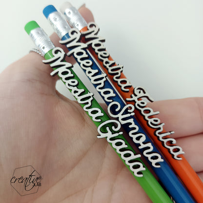 Matita in legno con nome intagliato per insegnante/catechista, personalizzabile