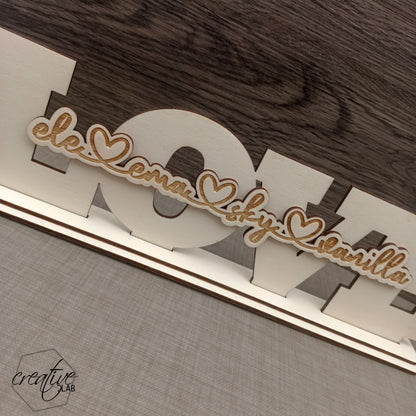 Decorazione da appoggio, personalizzabile, LOVE