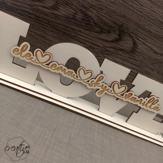 Decorazione da appoggio, personalizzabile, LOVE