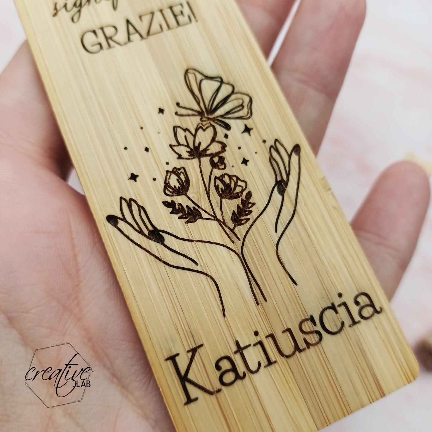 Segnalibro in bamboo, personalizzabile