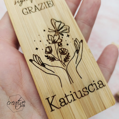 Segnalibro in bamboo, personalizzabile