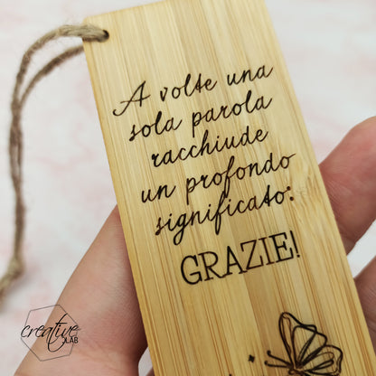 Segnalibro in bamboo, personalizzabile