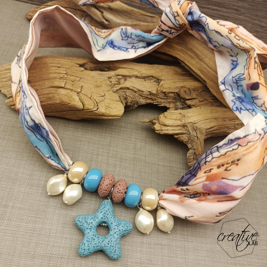 Collana/Bracciale/Cavigliera Good Vibe Vagabonda Lava azzurra