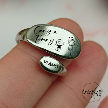 Anello in acciaio personalizzabile