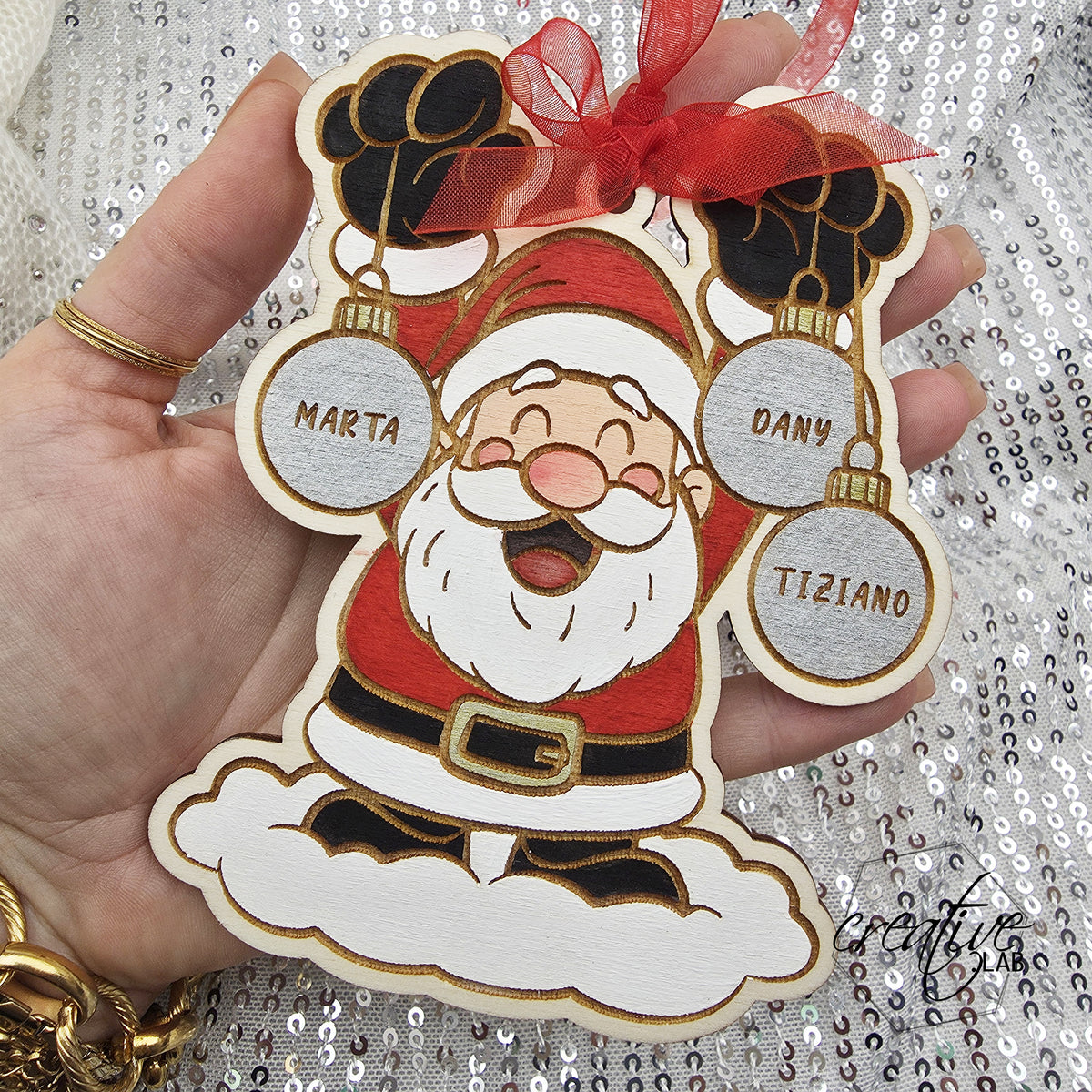 Pallina Natalizia Babbo Natale per la famiglia, personalizzabile