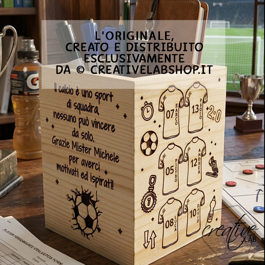 Porta penne per mister/coach/allenatore di squadra, personalizzabile
