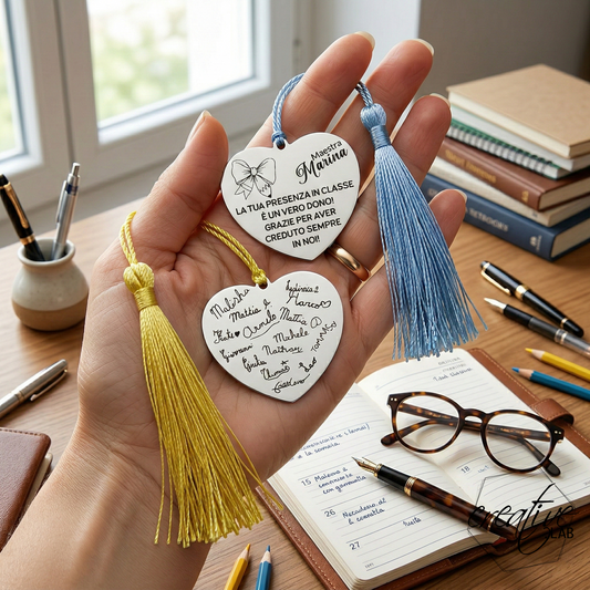 Segnalibro a cuore con nappa