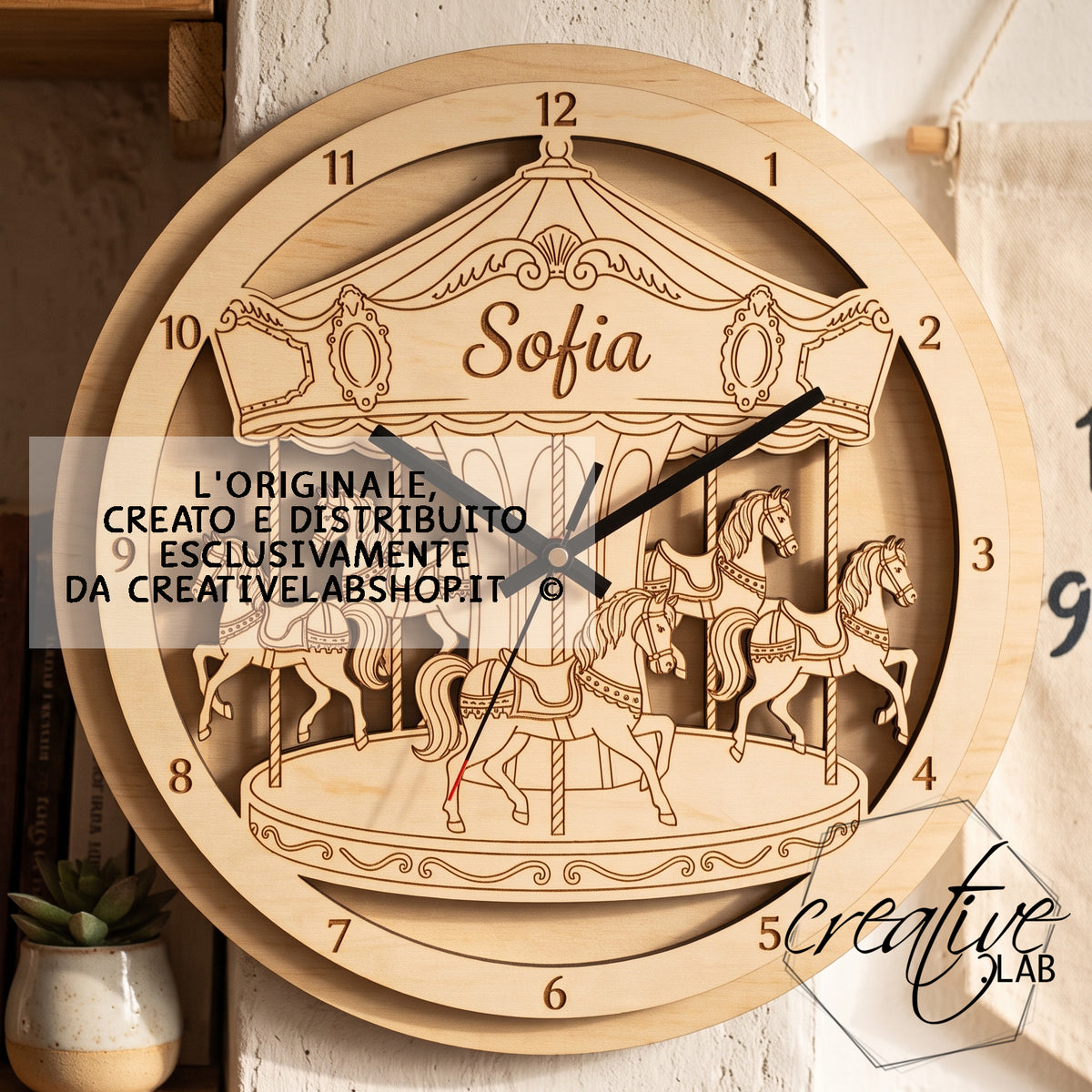 Orologio da parete "Giostra dei Sogni" personalizzabile