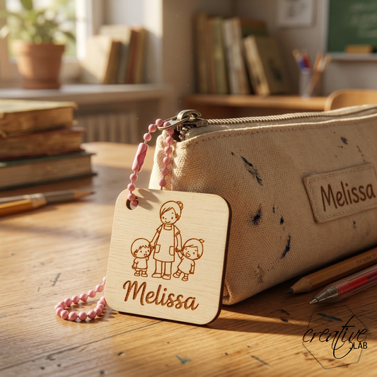 Tag decorativo da astuccio personalizzabili con nome e disegno