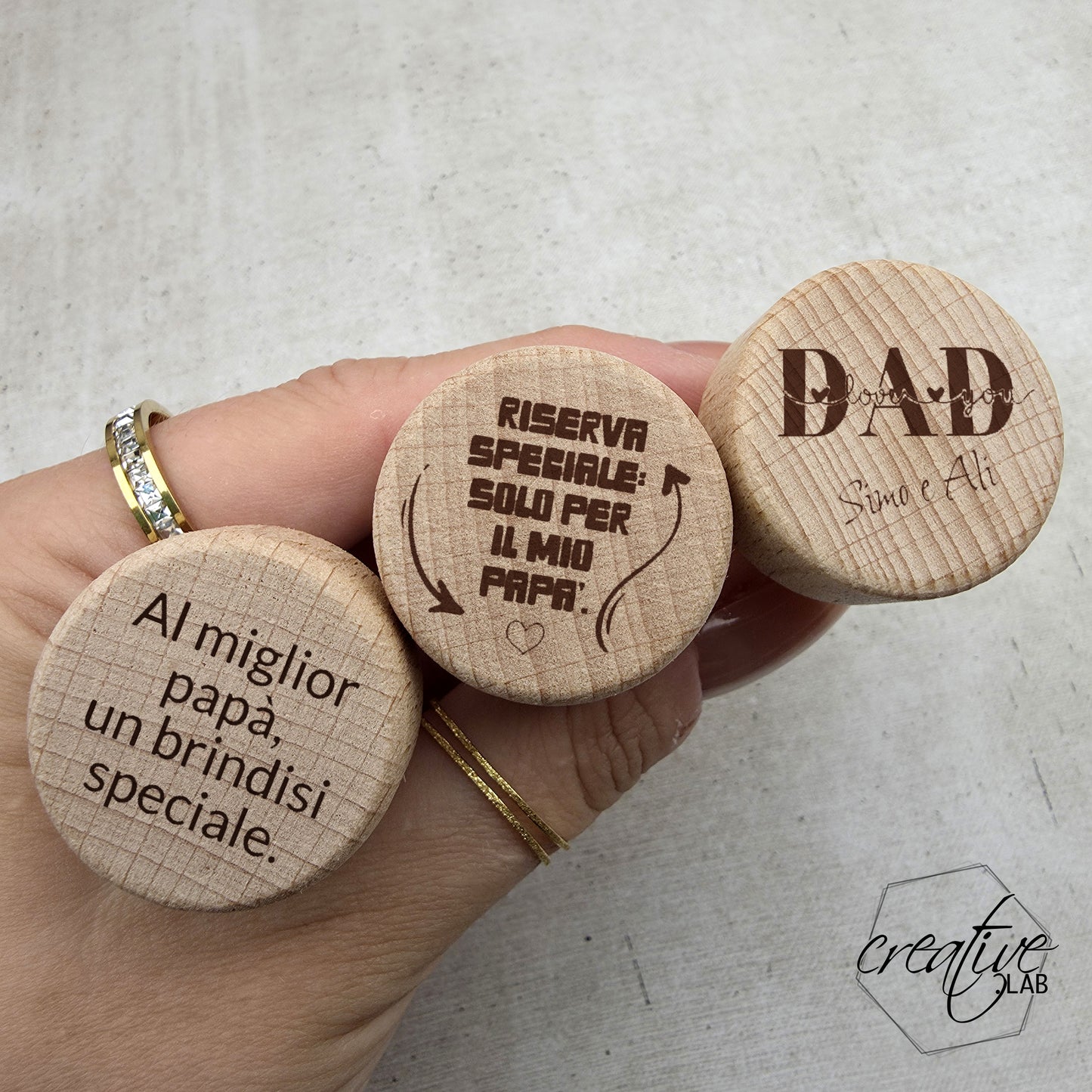 Tappo di bottiglia, personalizzabile per il papà