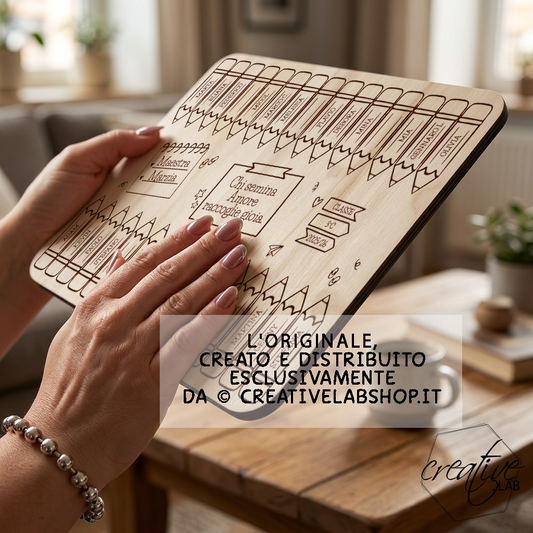 Targa Colori del cuore per insegnante - grafica matite, personalizzabile