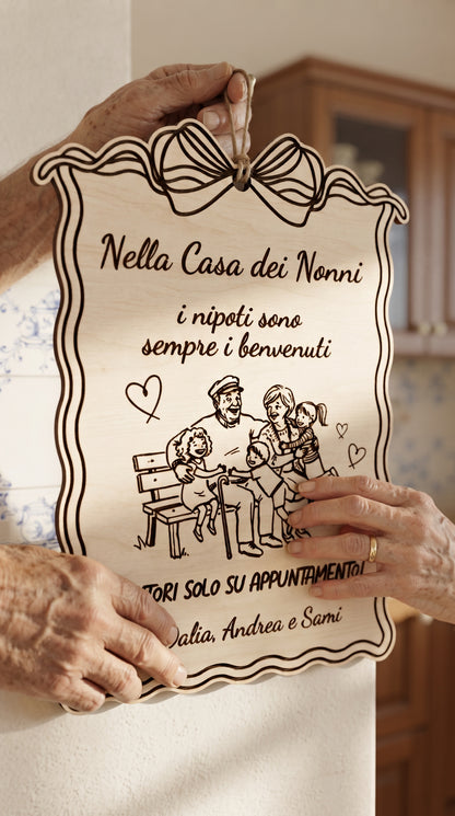 Targa Nella casa dei nonni, personalizzabile