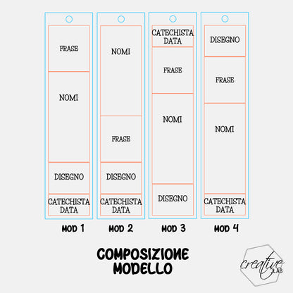 Segnalibro per catechista con nomi dei bambini