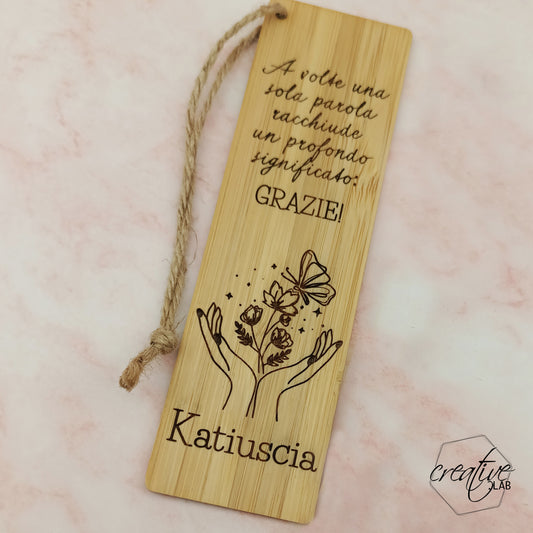 Segnalibro in bamboo, personalizzabile