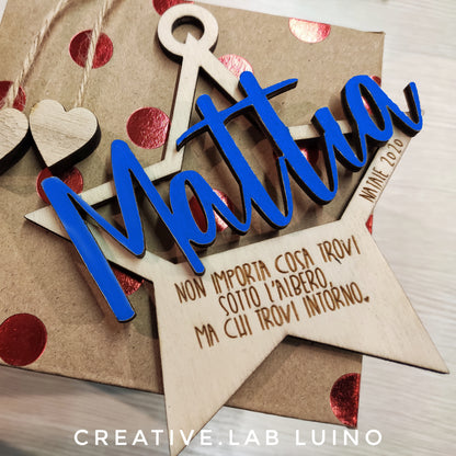 Decorazione Natalizia Personalizzabile a stella con nome e dedica