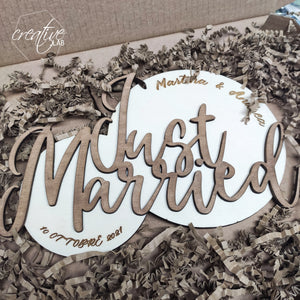 Targa "Just married" personalizzabile
