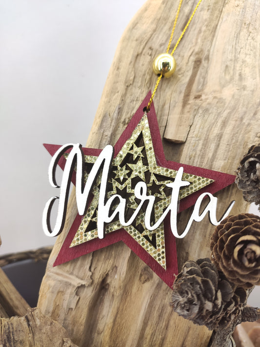 Decorazione Natalizia Personalizzabile con stella e nome