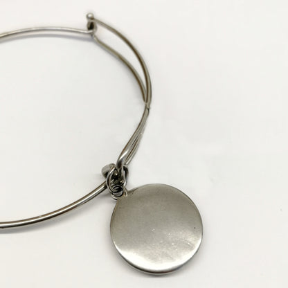 Bracciale rigido doppio e ciondolo personalizzabile portafortuna con coccinella (G14+A33)