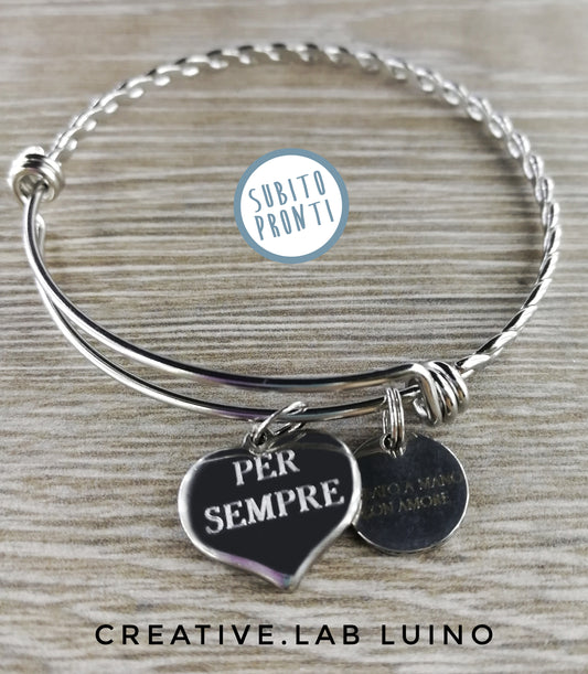 Bracciale rigido con inciso "PER SEMPRE" (G49+A6)