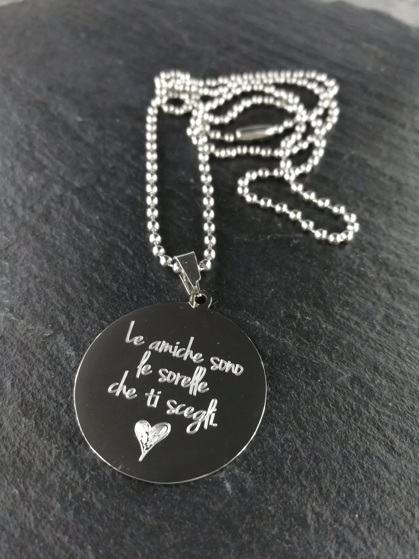Ciondolo tondo personalizzabile con collarino (B10)