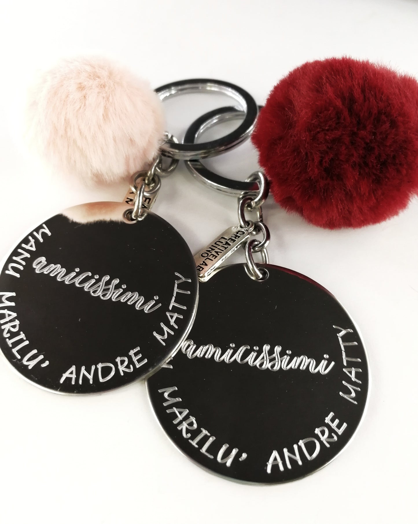 Portachiavi personalizzabile con pom pon (C1+pom pon)