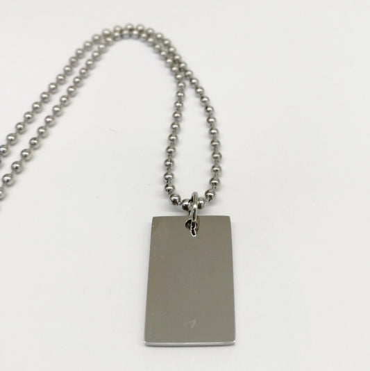 Ciondolo rettangolare personalizzabile con collarino (B18)